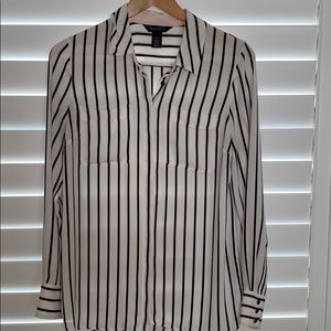 White House Black Market striped blouse 8